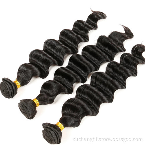 Xuchang Factory Human Hair Weave Bundles 100% Human Hair Extension Loose Deep Raw Virgin Cuticle Aligned Peruvian Hair